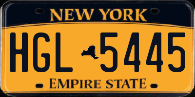 NY license plate HGL5445
