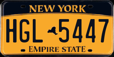 NY license plate HGL5447