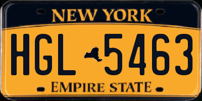 NY license plate HGL5463