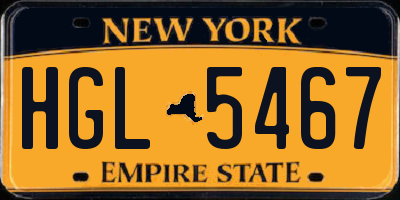 NY license plate HGL5467