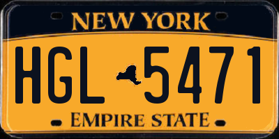 NY license plate HGL5471