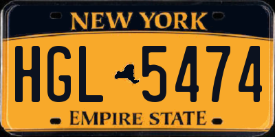NY license plate HGL5474