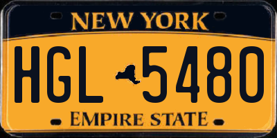 NY license plate HGL5480