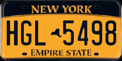 NY license plate HGL5498