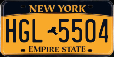 NY license plate HGL5504