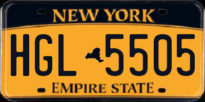 NY license plate HGL5505