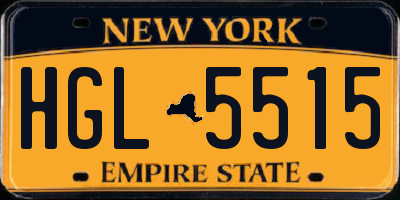 NY license plate HGL5515