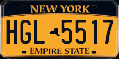 NY license plate HGL5517