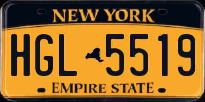 NY license plate HGL5519