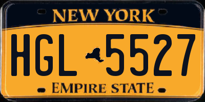 NY license plate HGL5527