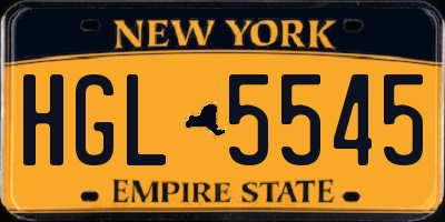 NY license plate HGL5545