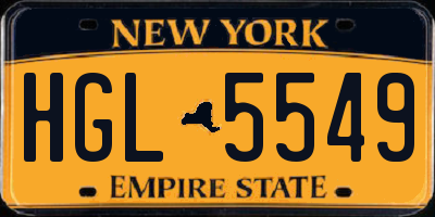 NY license plate HGL5549