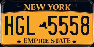 NY license plate HGL5558