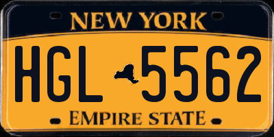 NY license plate HGL5562