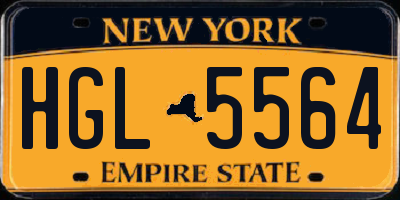 NY license plate HGL5564