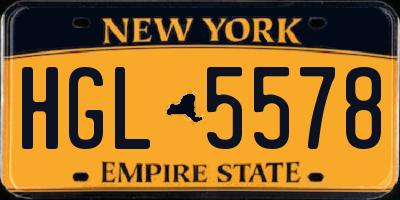 NY license plate HGL5578