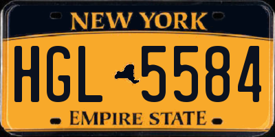 NY license plate HGL5584