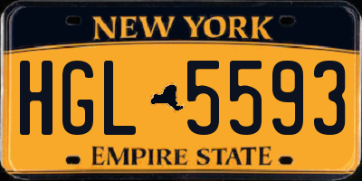 NY license plate HGL5593