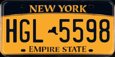 NY license plate HGL5598