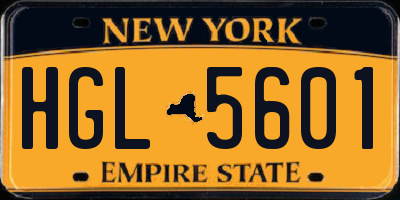 NY license plate HGL5601