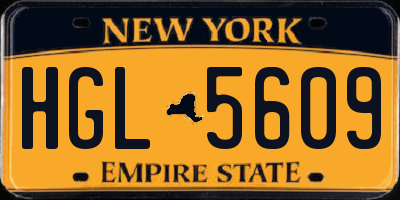 NY license plate HGL5609