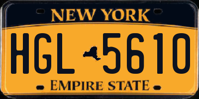 NY license plate HGL5610