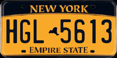 NY license plate HGL5613