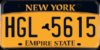 NY license plate HGL5615
