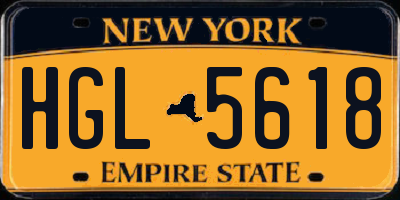 NY license plate HGL5618