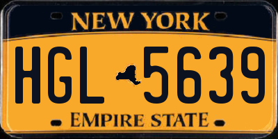 NY license plate HGL5639