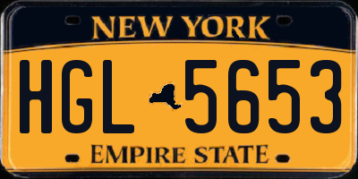 NY license plate HGL5653