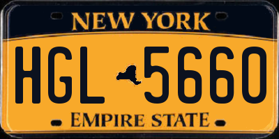 NY license plate HGL5660