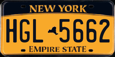 NY license plate HGL5662