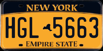 NY license plate HGL5663