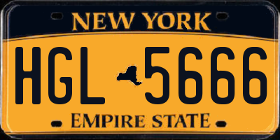 NY license plate HGL5666