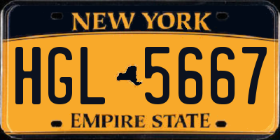 NY license plate HGL5667