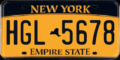 NY license plate HGL5678