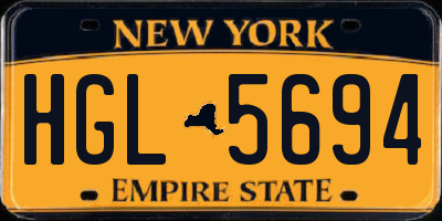 NY license plate HGL5694