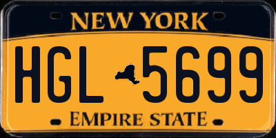NY license plate HGL5699