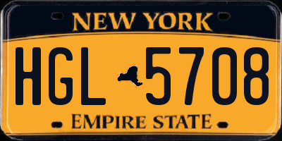 NY license plate HGL5708