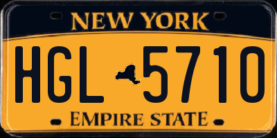NY license plate HGL5710