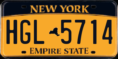 NY license plate HGL5714