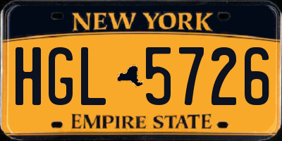 NY license plate HGL5726