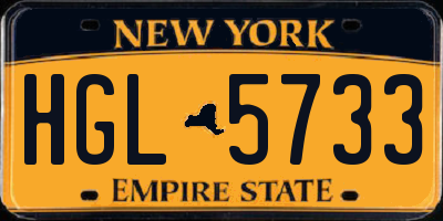NY license plate HGL5733
