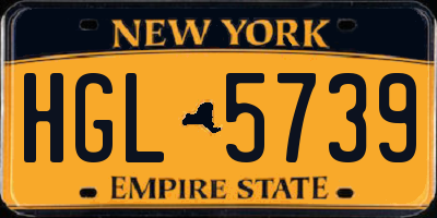 NY license plate HGL5739