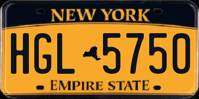 NY license plate HGL5750