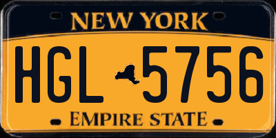 NY license plate HGL5756