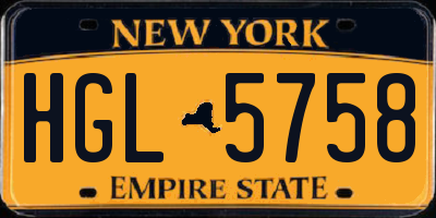 NY license plate HGL5758