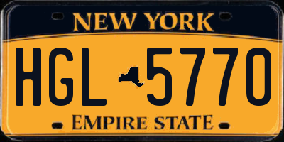 NY license plate HGL5770