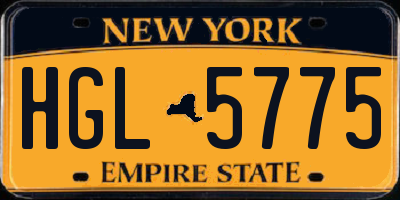 NY license plate HGL5775